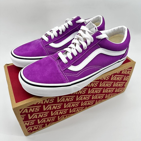 Vans Old Skool Shoes Mens Size 6.5 Purple Suede Canvas Low Top Skate Sneakers